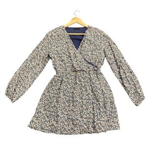 Sisley Blue Floral Long Sleeve Dress Girls XXL